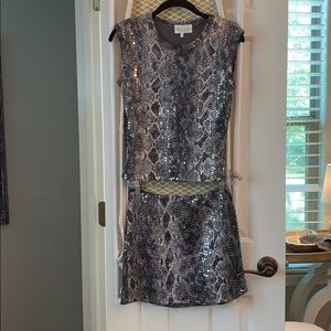 Python print Sequin skirt and top